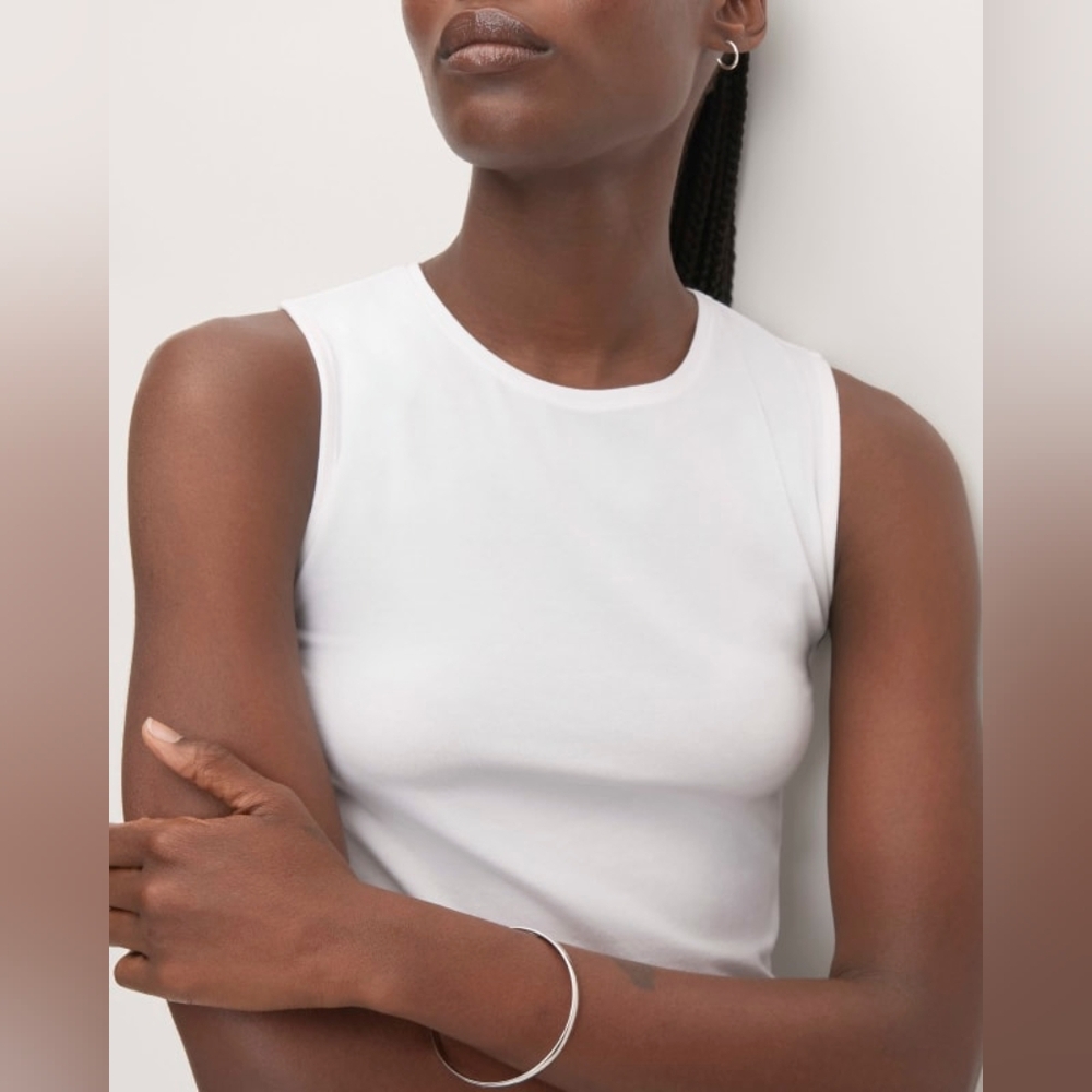 Everlane White Supima Tank Top Muscle cut - Picture 3 of 8